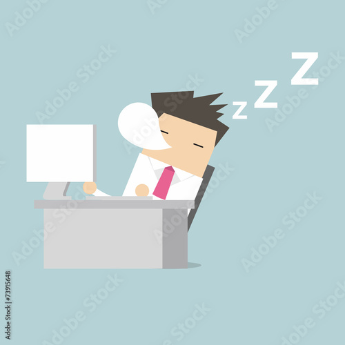 Businessman sleep during working