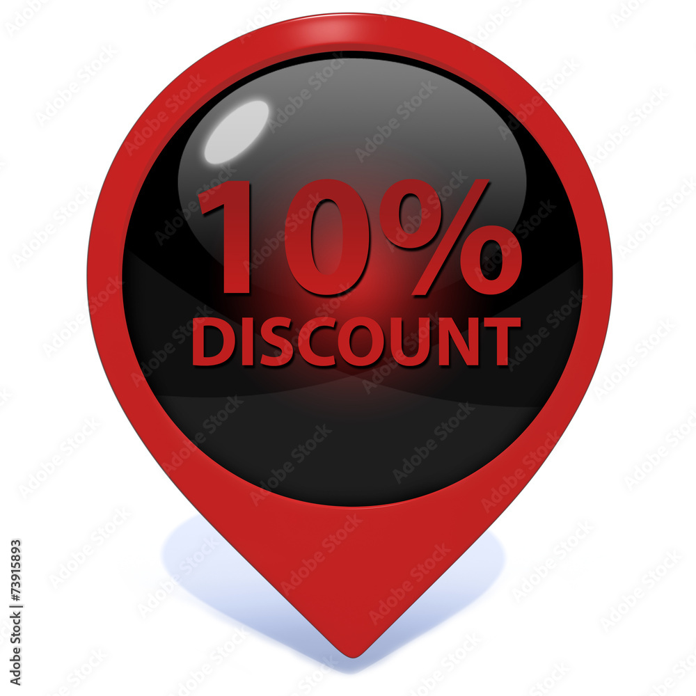 Discount ten percent pointer icon on white background Discount ten percent pointer icon on white background