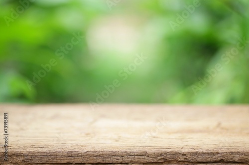 Outdoor Wooden table view