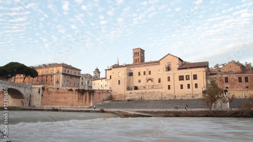 Tiber island Time Lapse, Rome, Italy photo