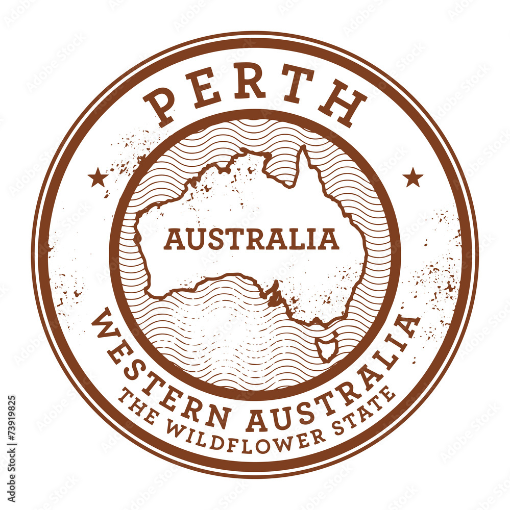Grunge rubber stamp with the text Australia, Perth Grunge rubber stamp with the text Australia, Perth