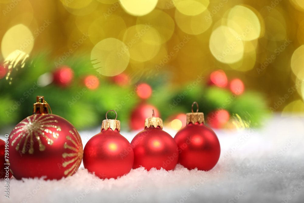 Christmas balls on abstract light background Christmas balls on abstract light background