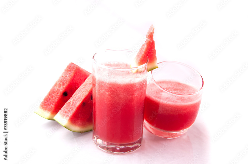 Fresh water melon juice on white Fresh water melon juice on white