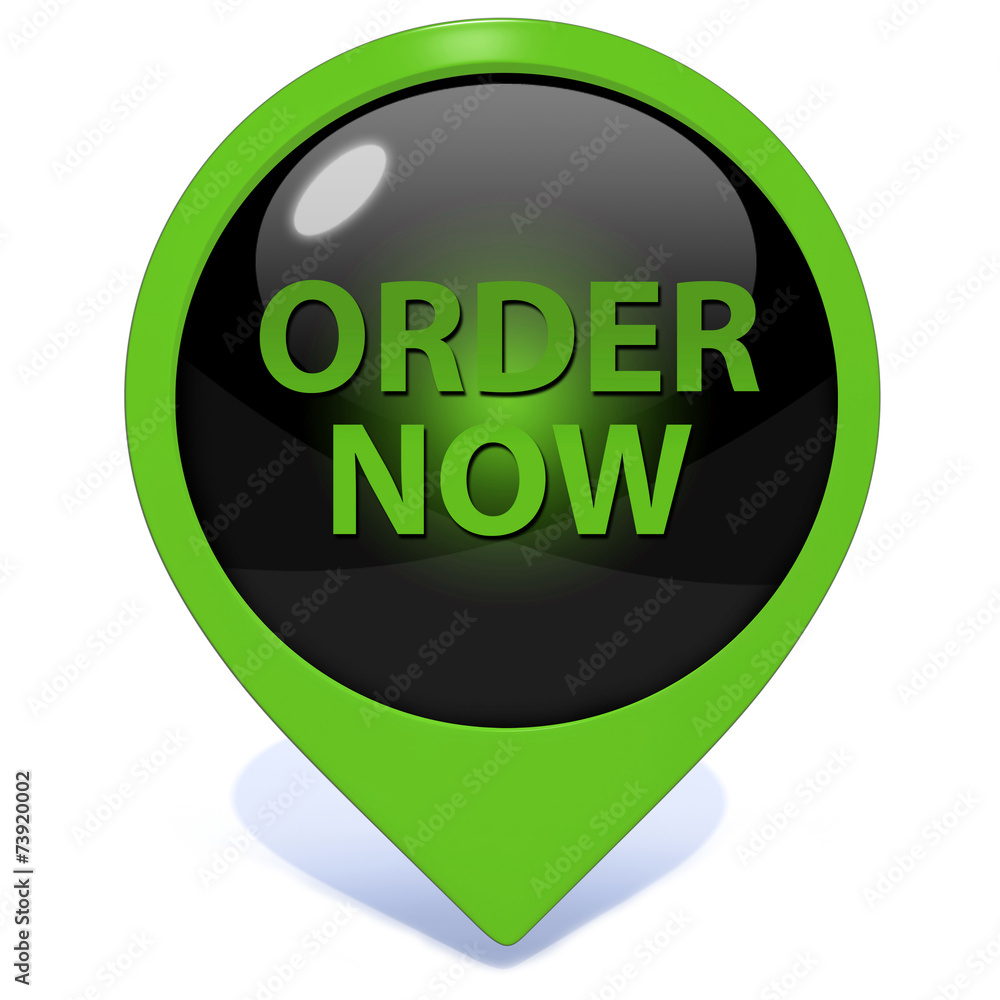 Order now pointer icon on white background Order now pointer icon on white background