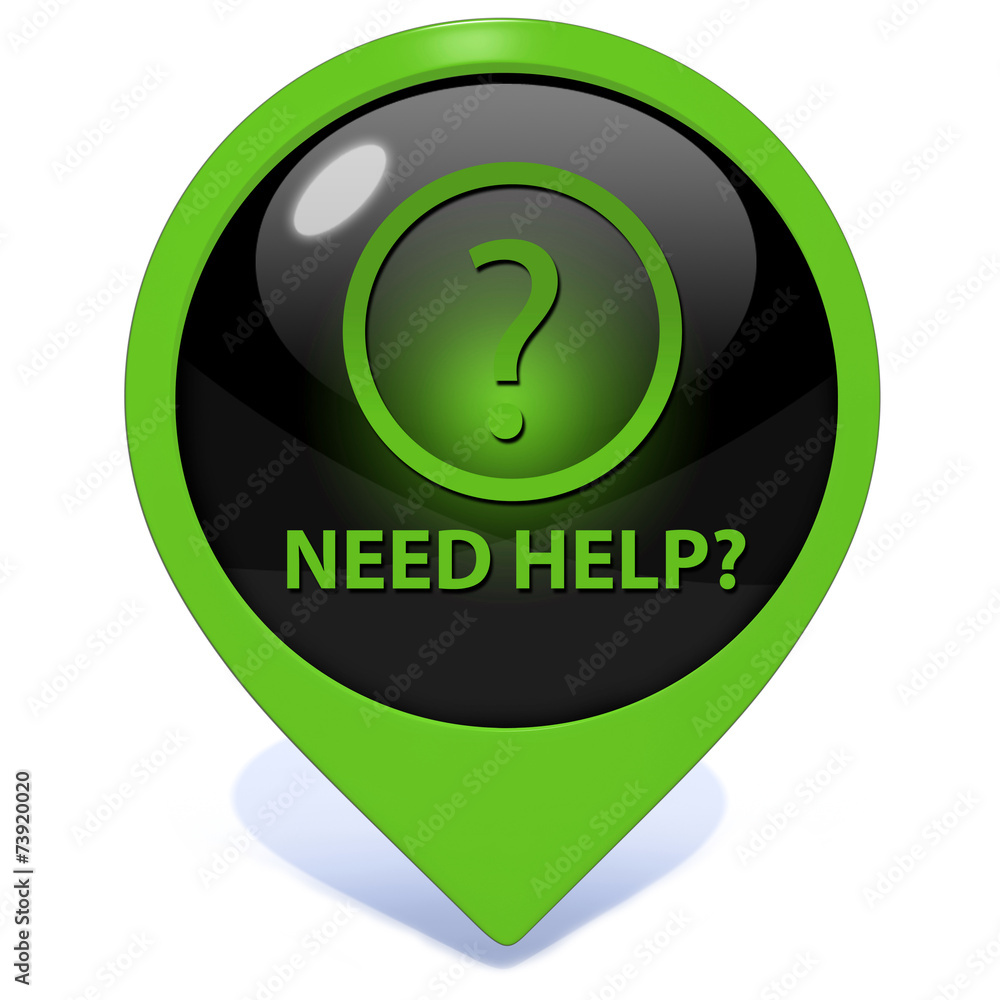 Help pointer icon on white background Help pointer icon on white background
