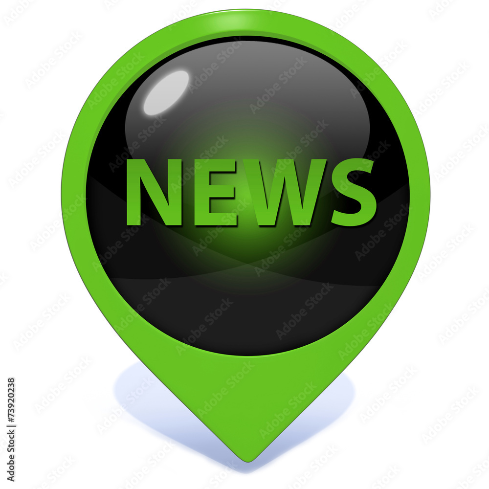 News pointer icon on white background News pointer icon on white background