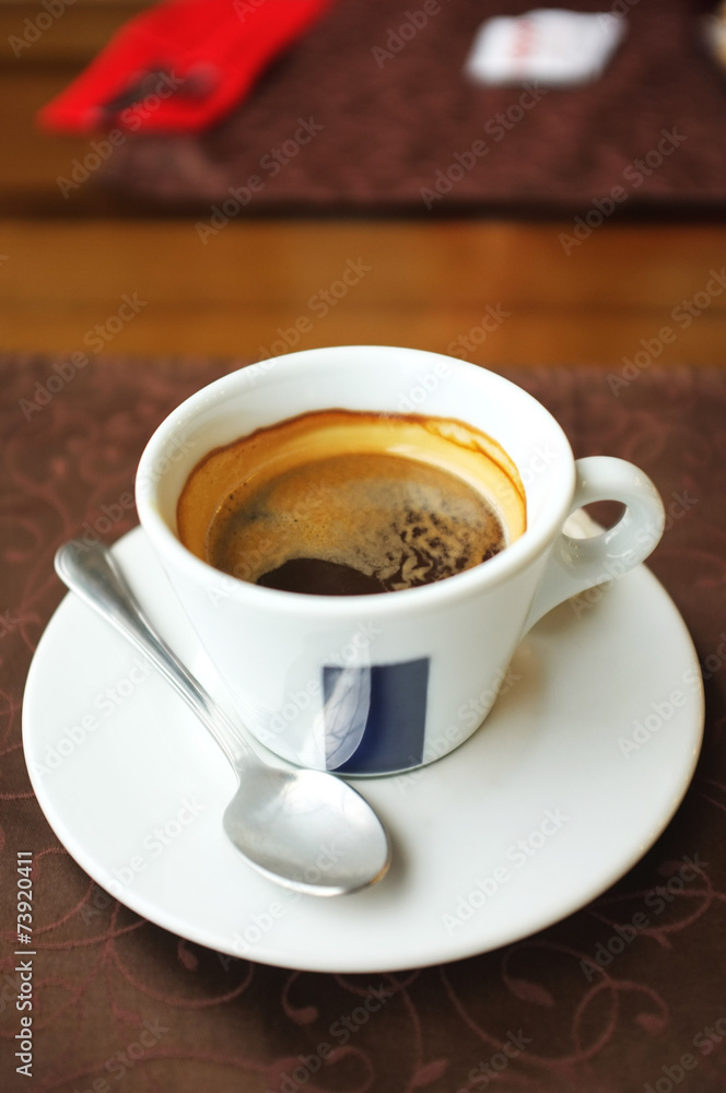 Cup of tasty coffee in cafe Cup of tasty coffee in cafe