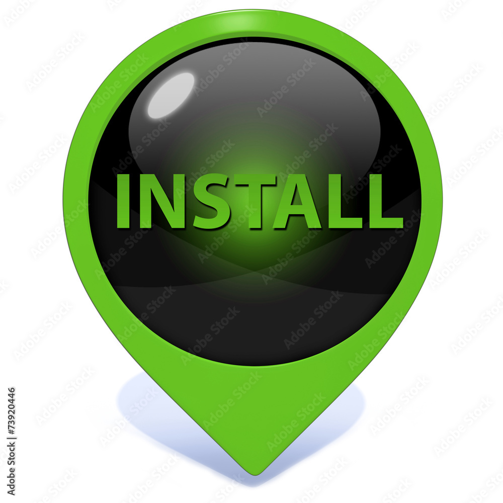 Installation pointer icon on white background Installation pointer icon on white background