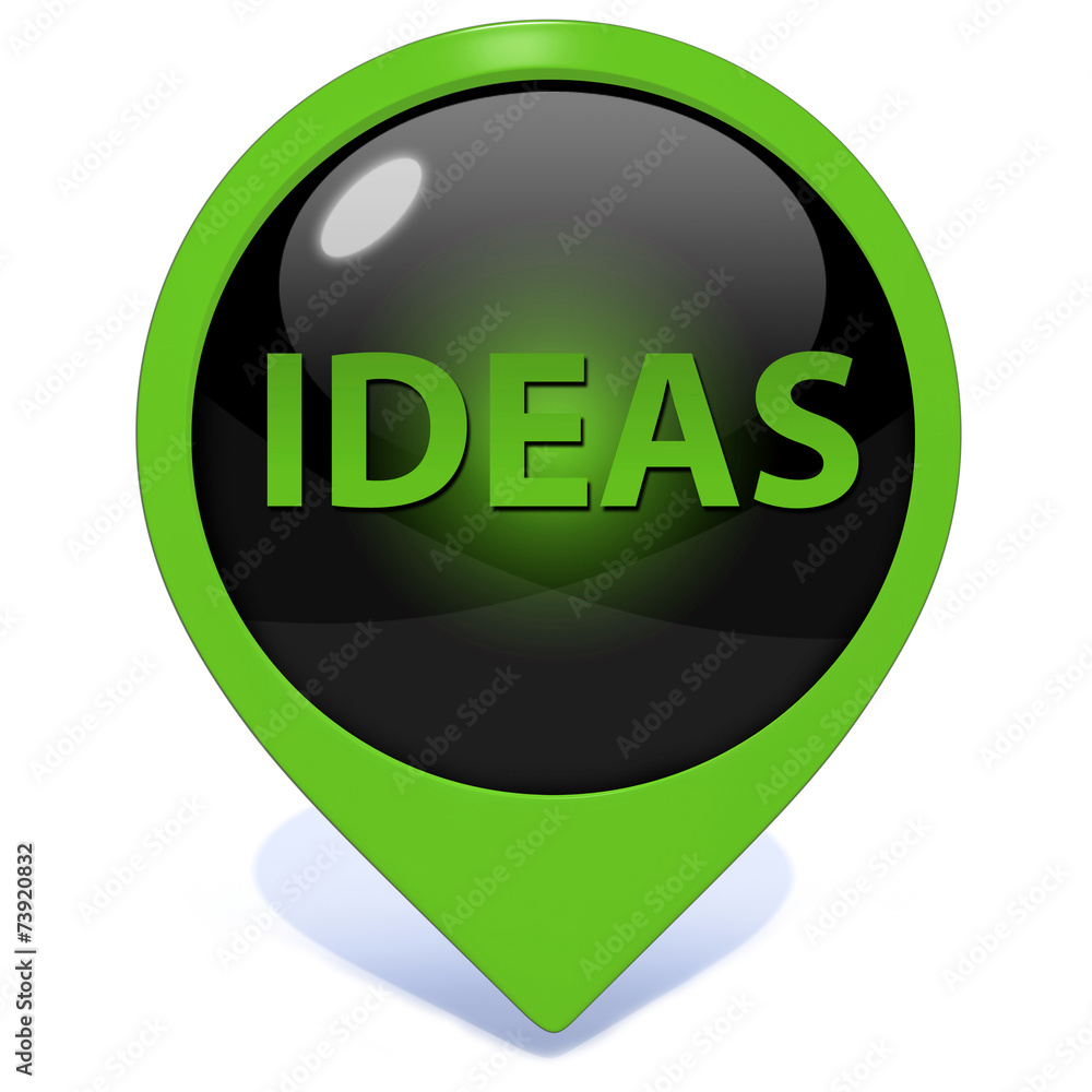 Ideas pointer icon on white background Ideas pointer icon on white background