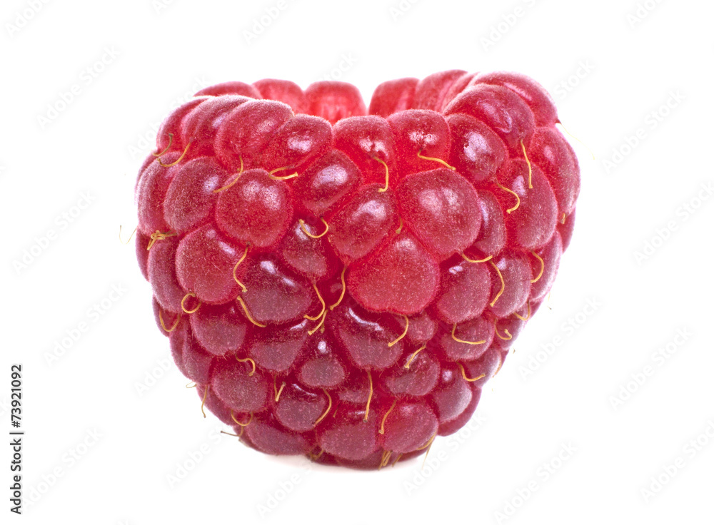 Ripe red raspberry isolated on white background Ripe red raspberry isolated on white background