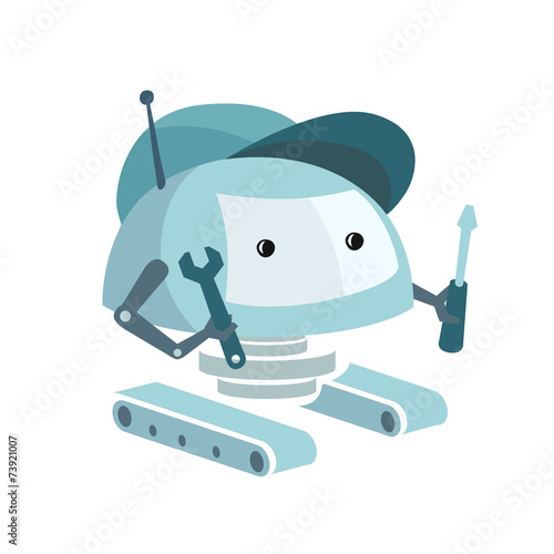 Robot with screwdriver and wrench