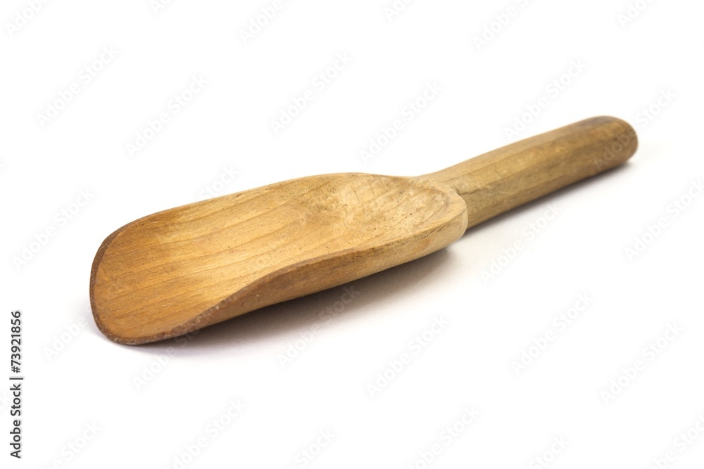 wooden empty spice spoon on white background wooden empty spice spoon on white background