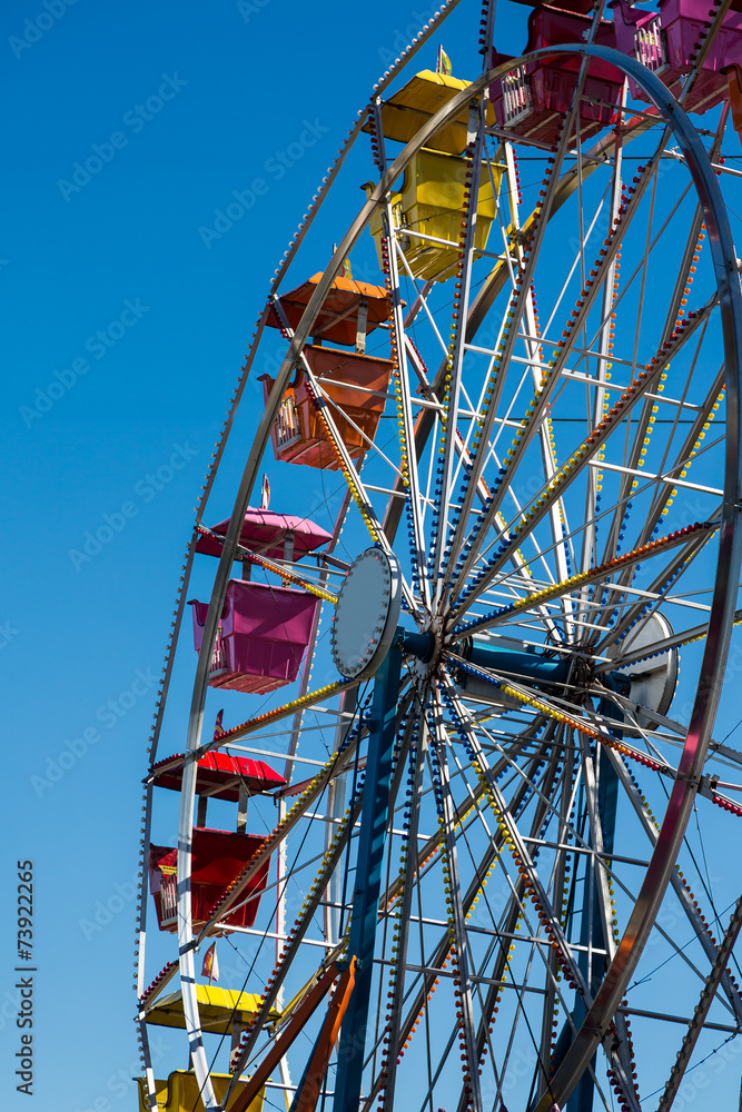 Colorful Ferris Wheel on Blue