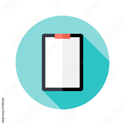 Clipboard with Paper Flat Circle Icon