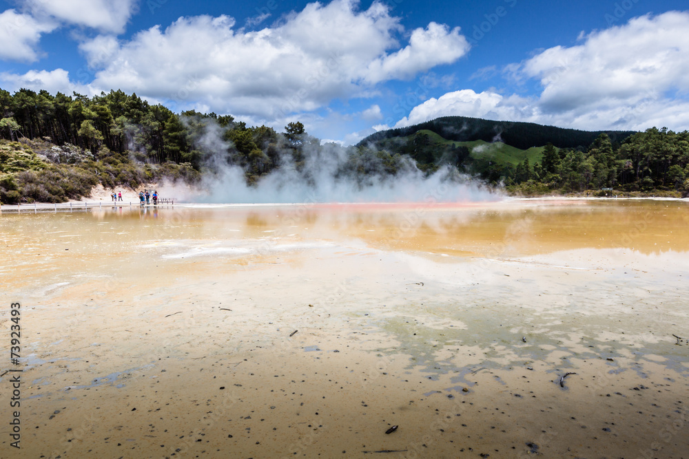 Champagne Pool in Waiotapu Thermal Reserve, Rotorua, New Zealand Champagne Pool in Waiotapu Thermal Reserve, Rotorua, New Zealand