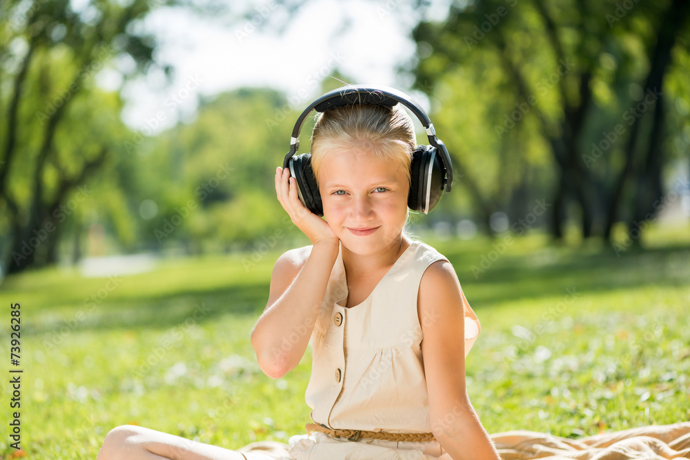 Girl enjoying music