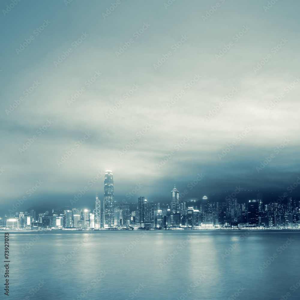 night scenes of Victoria harbor