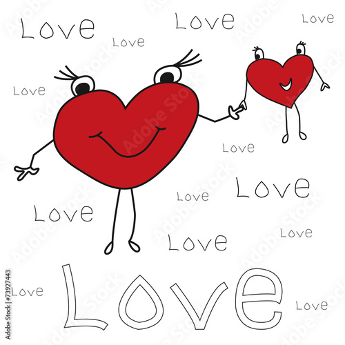 Holiday greeting card for Valentine's day with hearts