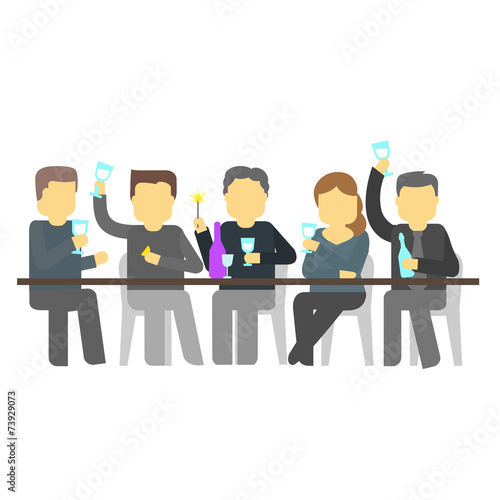 Party. Five people booze