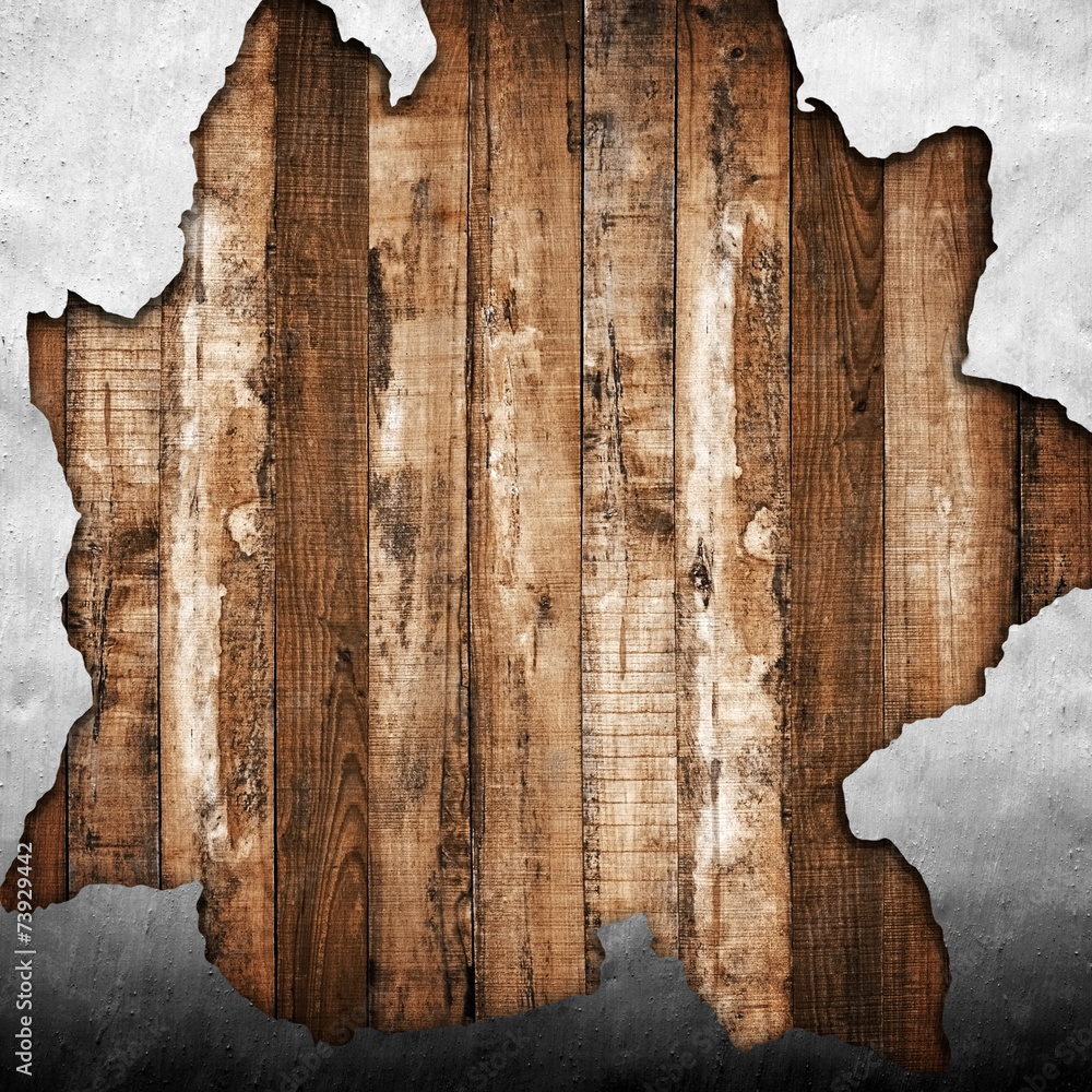 broken wall with wooden plank Stock Photo Adobe Stock