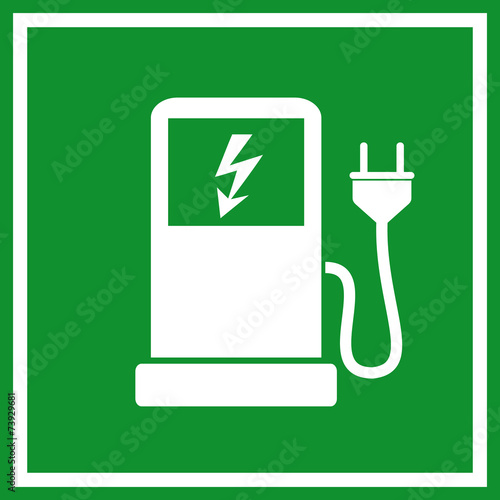 Electric car filling station sign