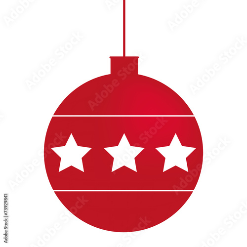 Minimal Christmas red balls with 3 stars