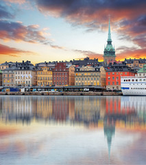 Keuken achterwand Stockholm Panorama Gamla Stan oude binnenstad  © TTstudio