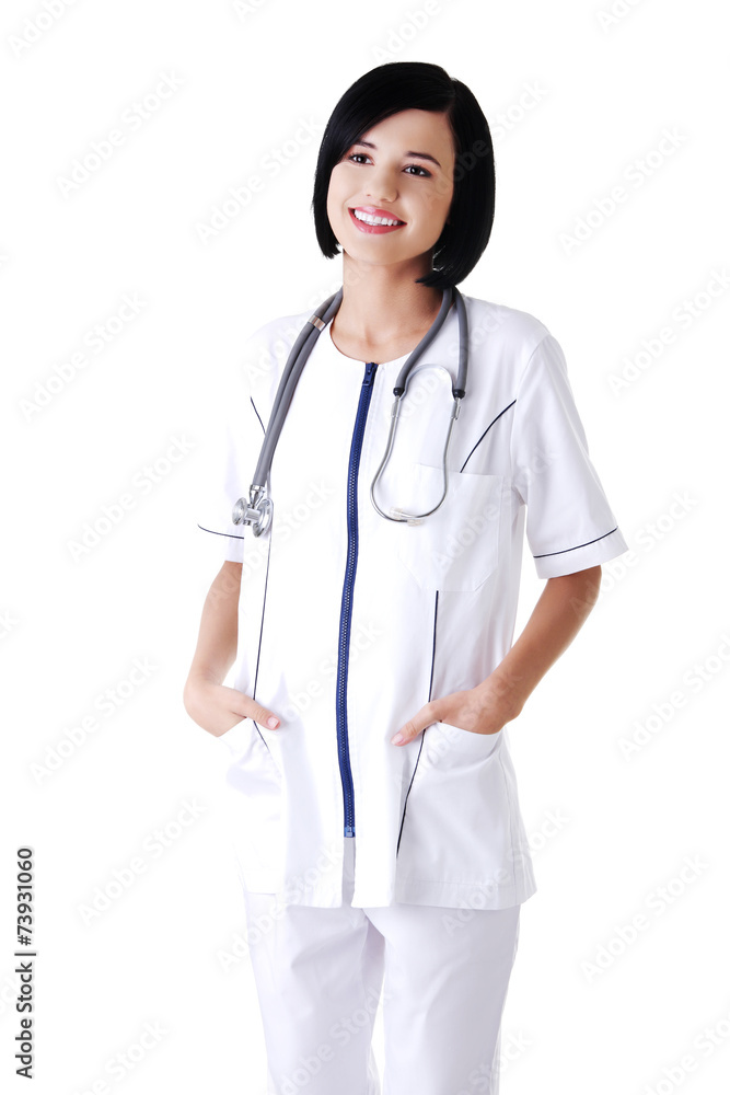 Confident female doctor looking at the camera Confident female doctor looking at the camera