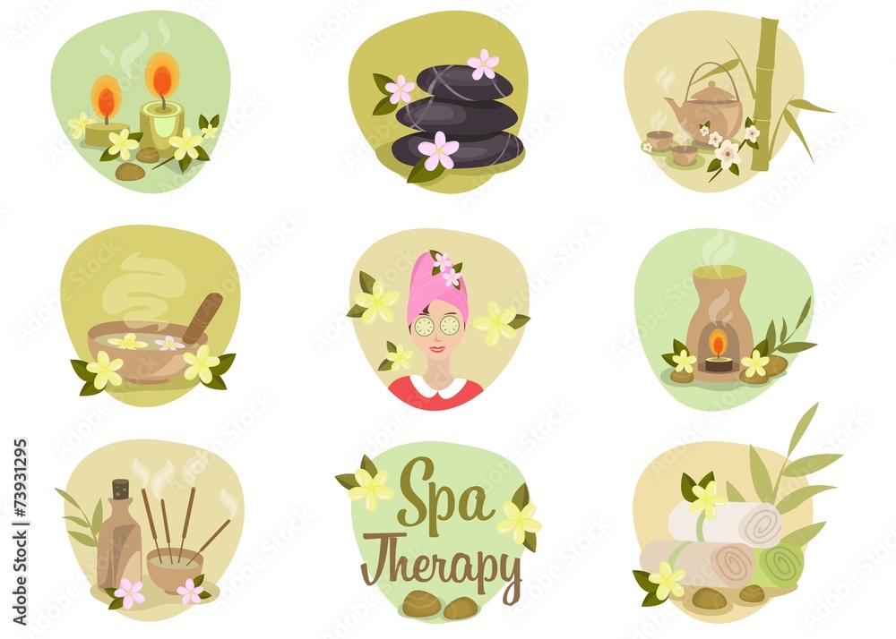 Obraz premium Spa flat icons