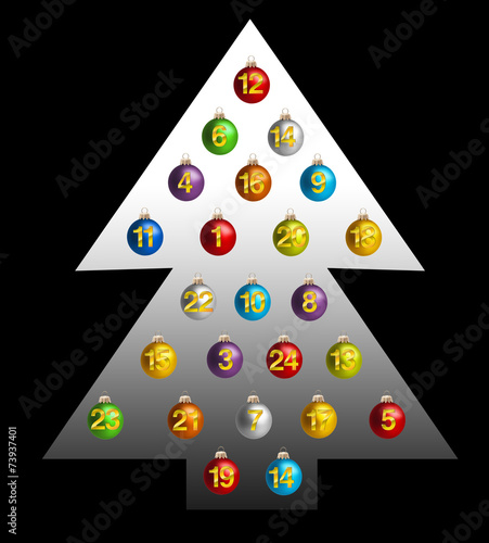 Adventkalender aus Weihnachtskugeln