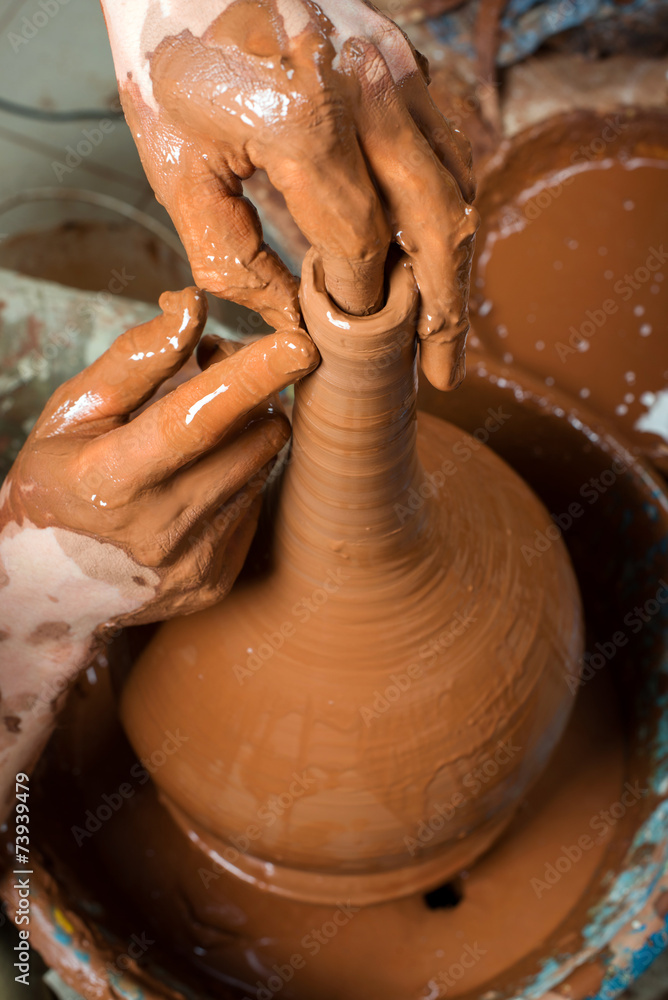 potter, creating an earthen jar potter, creating an earthen jar