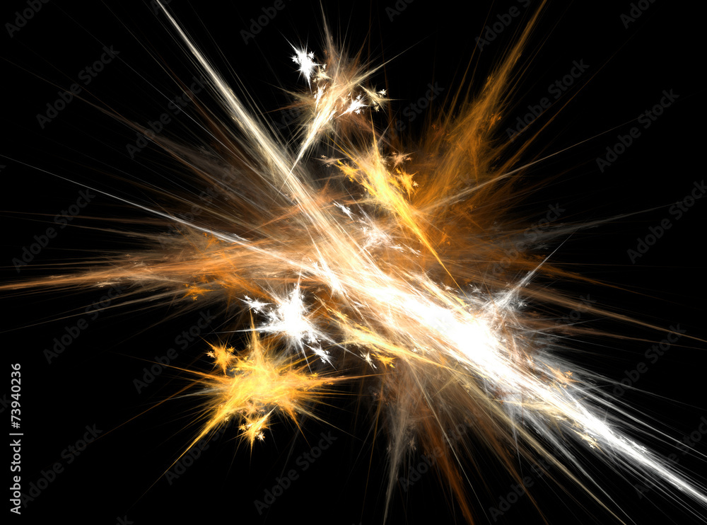 Golden and white abstract fractal effect light background