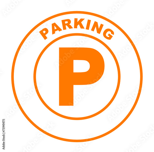 parking sur bouton web rond orange