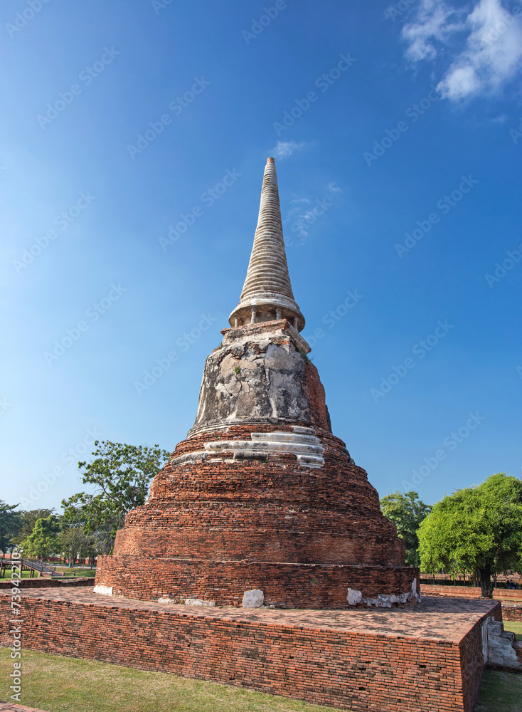 An ancient pagoda in a field, Ayutthaya, Thailand An ancient pagoda in a field, Ayutthaya, Thailand