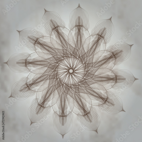 Regular geometric form generated on the computer. Fractal design