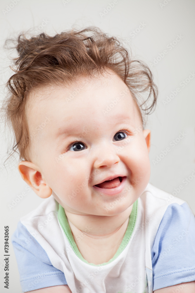 cute smiling baby with funny hair cute smiling baby with funny hair