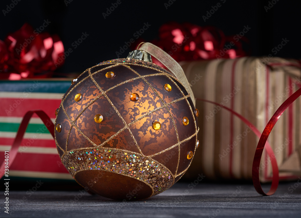 Christmas decoration on wooden table