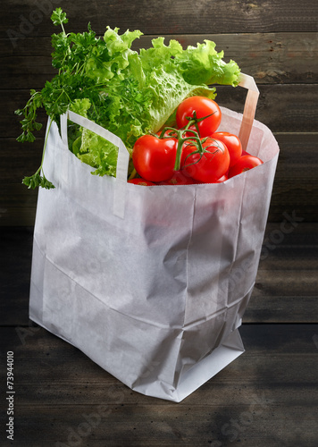 Obraz na płótnie Shopping bag with groceries. w salonie