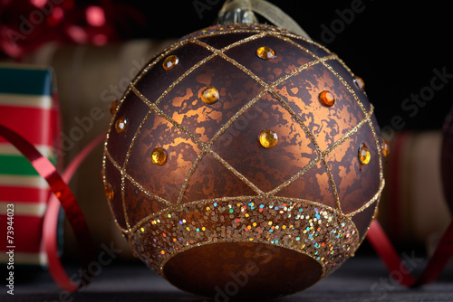 Christmas decoration on wooden table