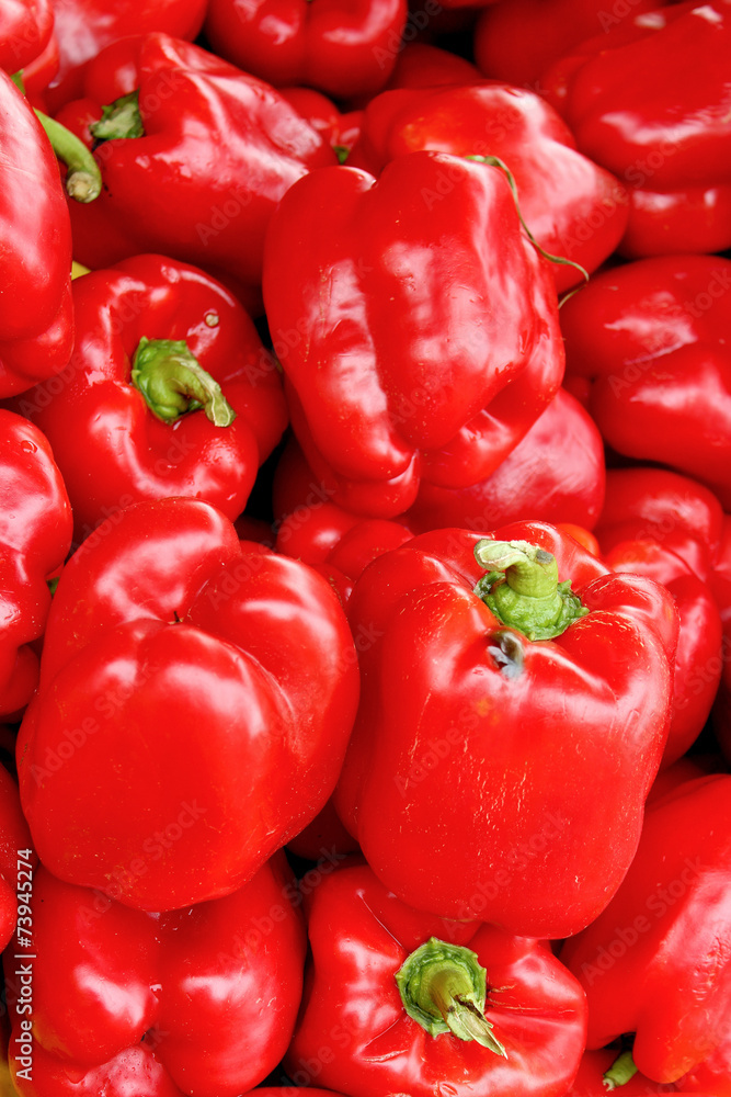 Fresh organic red bell pepper background Fresh organic red bell pepper background