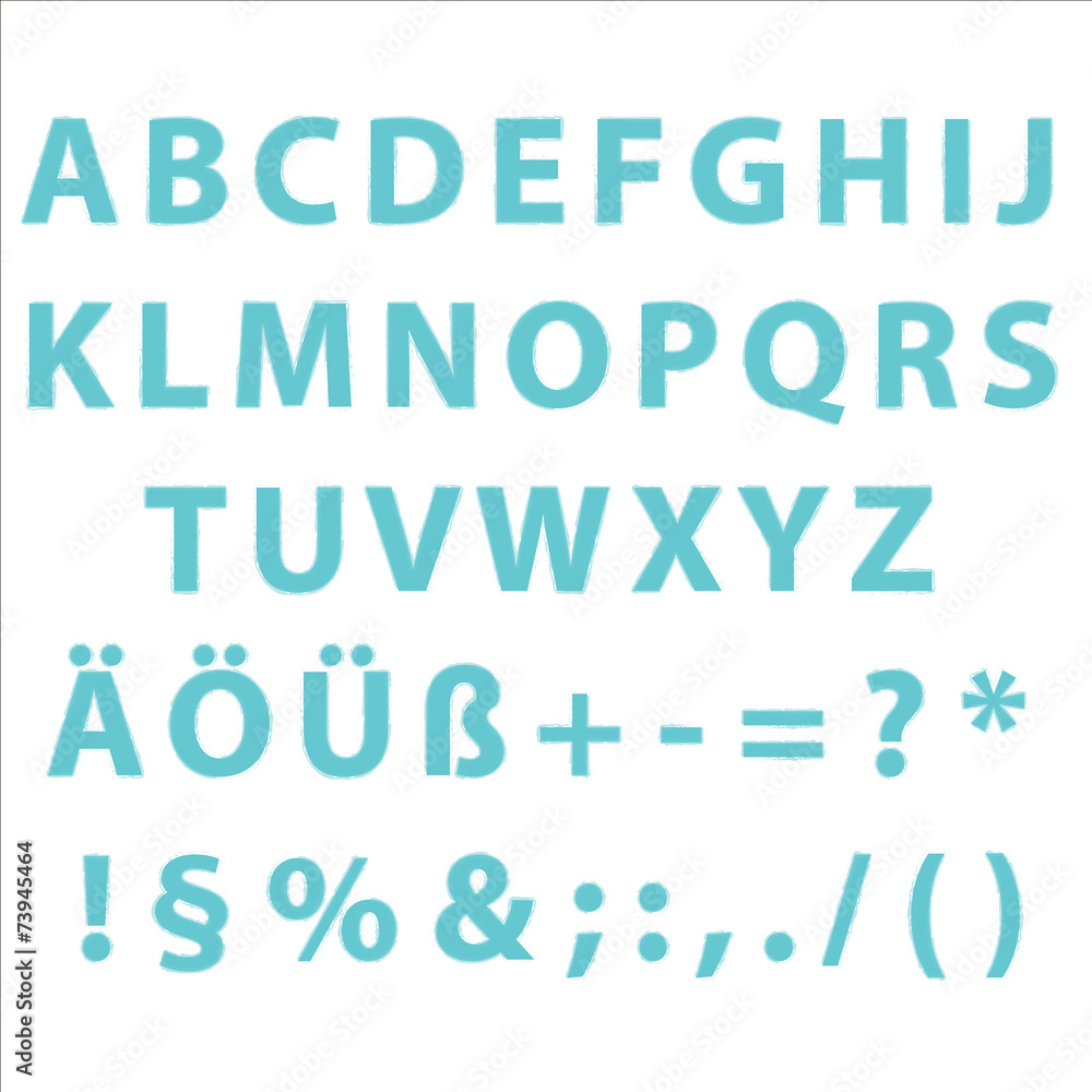 Alphabet groß editierbare Text mit Grafikstile Stempel Petrole