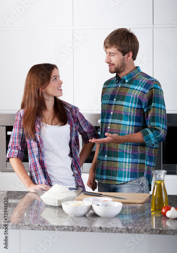 Loved couple in the kitchen