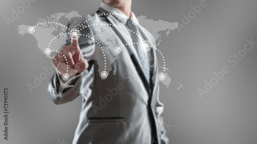 Businessman woking with globalization marketing concept