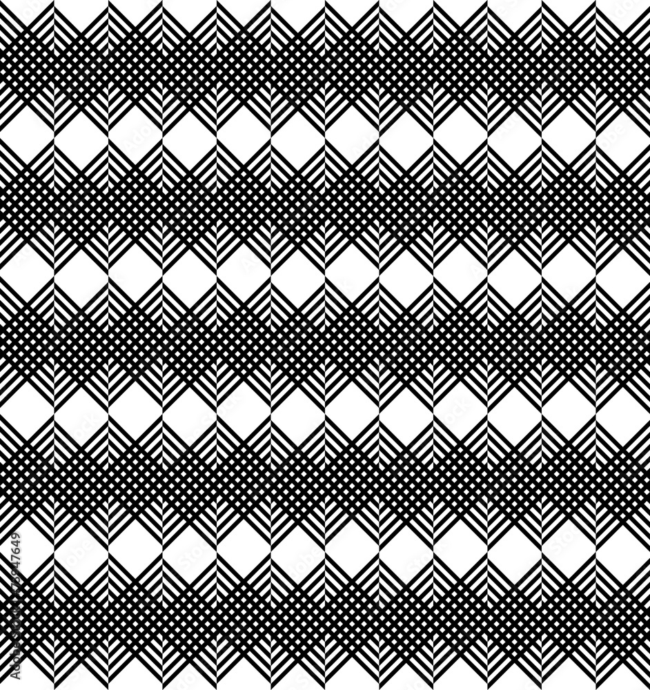 Black and white geometric stripe seamless pattern