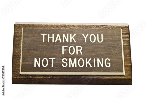 Fototapeta Naklejka Na Ścianę i Meble -  Old No Smoking Desk Sign