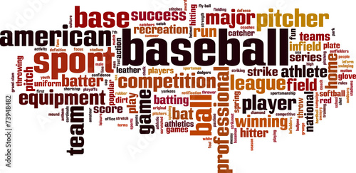 Baseball word cloud concept. Vector illustration