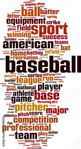 Baseball word cloud concept. Vector illustration