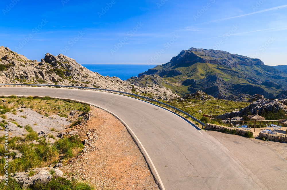 Scenic mountain road to village of Sa Calobra, Majorca island