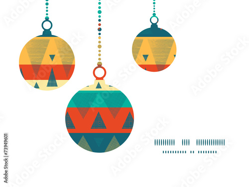 Vector vibrant ikat stripes Christmas ornaments silhouettes