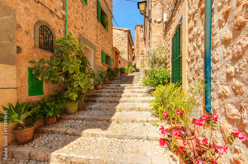 Buildings in famous Fornalutx village, Majorca island, Spain